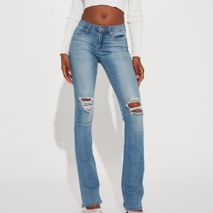 #111 Distressed mid-rise tall bootcut jeans (5)